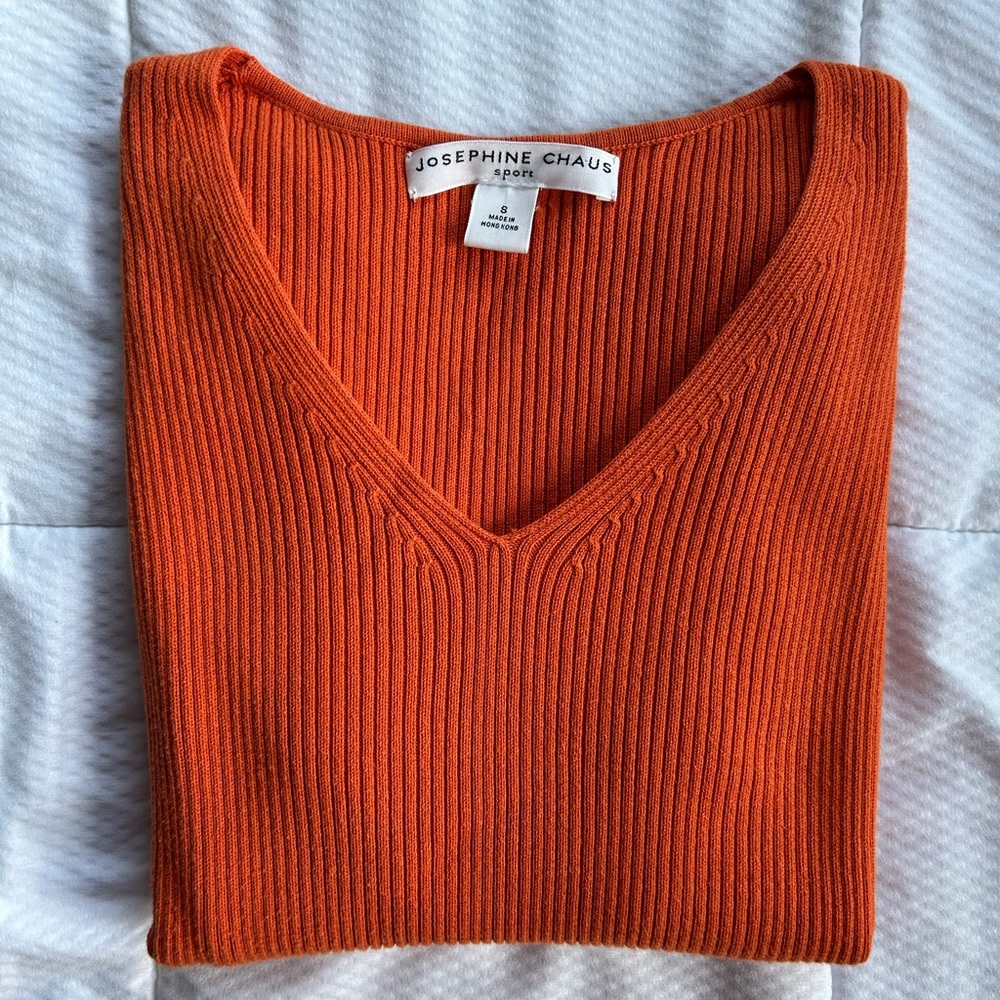 Orange v-neck top by Josephine Chaus sport